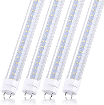 28w Led Tube Light Bulb 4ft, 3360 Lumens, Cold White 6000K, Ballast Bypass Required, Bypass T8 T10 T12 Ballast 80W F48T8 Fluorescent Replacement Dual-End Powered Clear Cover AC85-265V - LEDLIGHTING WHOLESALE